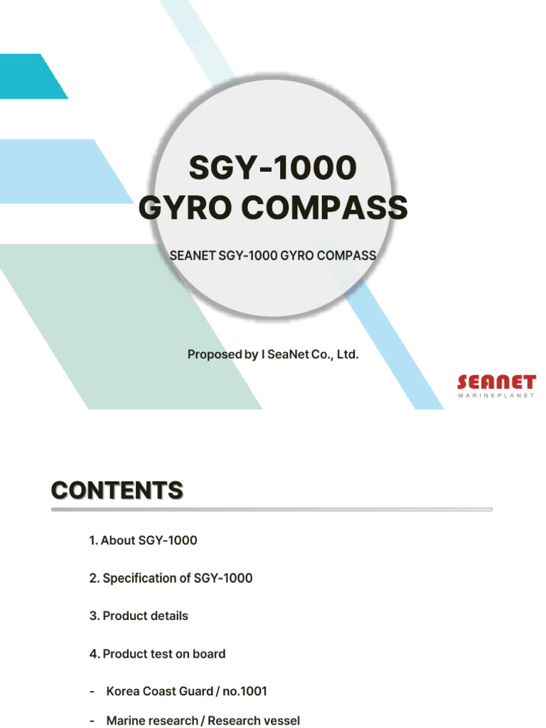 SGY-1000 Marine Gyro Compass Overview | PDF