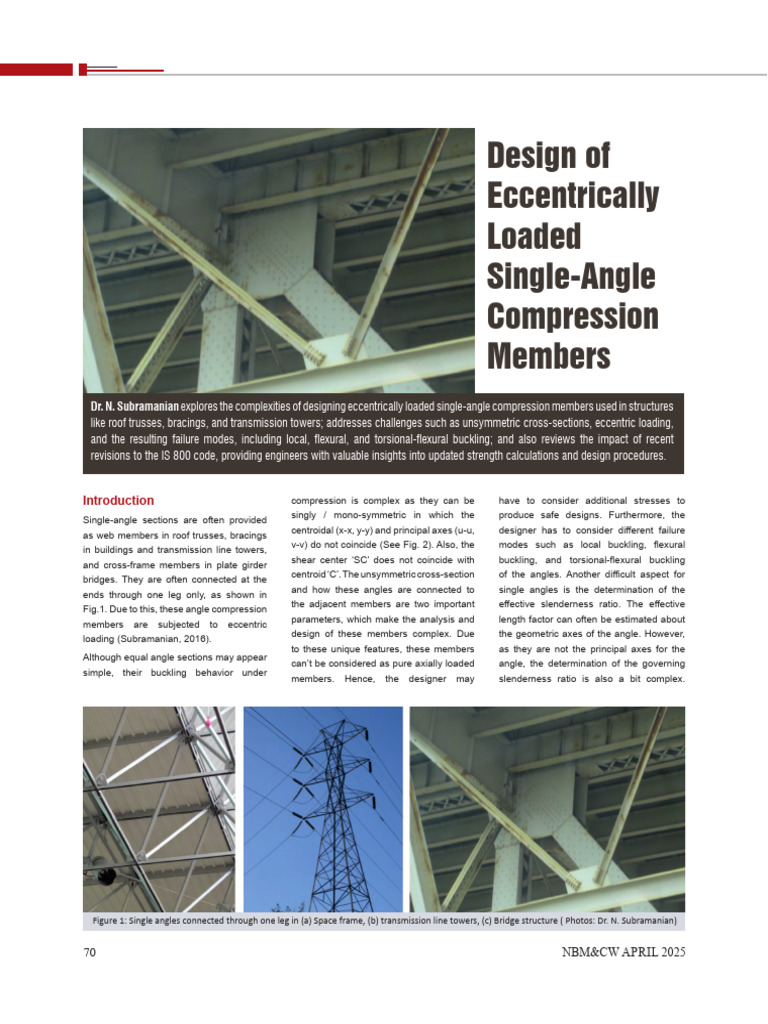NS (2025) Design of Eccentrically Loaded Single-Angle Compression ...