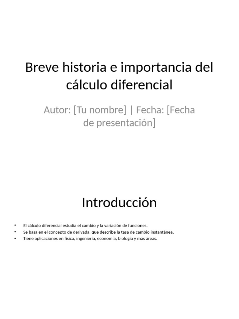 Historia y relevancia del cálculo diferencial | PDF