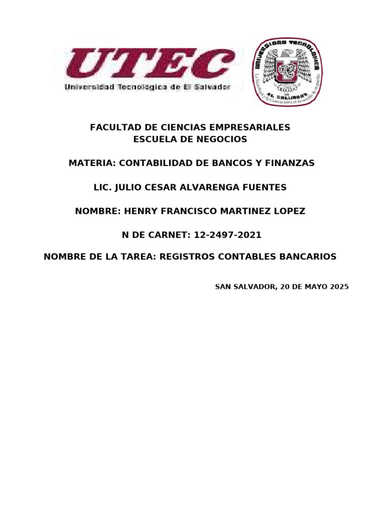 Registros Contables de Bancos 2025 | PDF | Contabilidad | Bancos