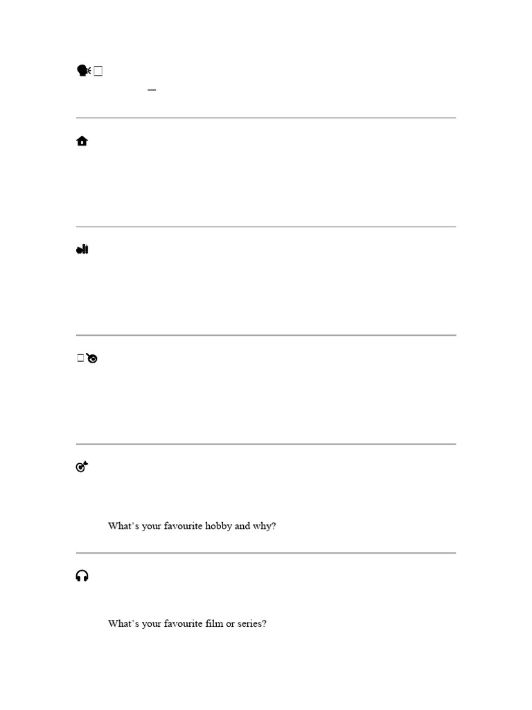 B1 Speaking Practice Questions PDF | PDF | Chess Theory