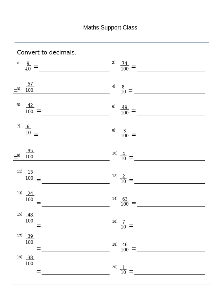 Grade 5 Decimal Conversion Practice | PDF | Discrete Mathematics ...