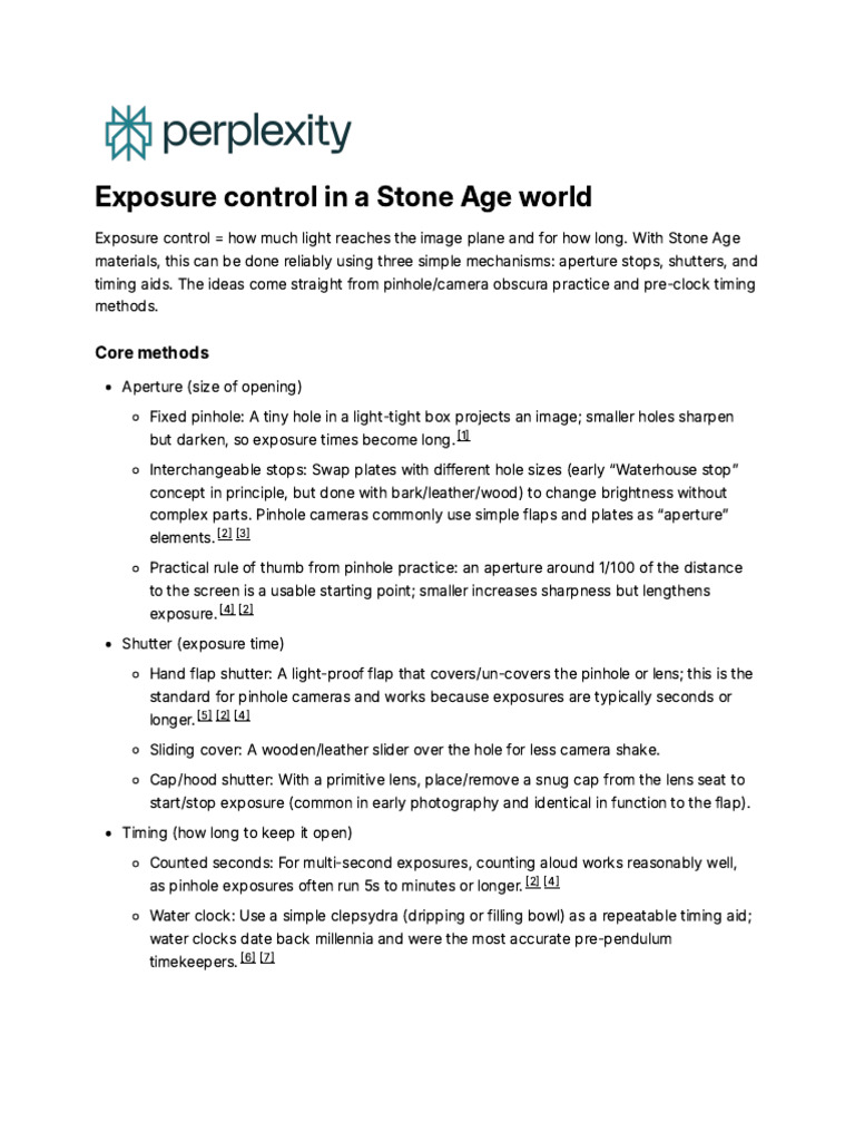 Photo inspiration: Exposure Control In A Stone Age World Pdf Camera Photo Inspiration