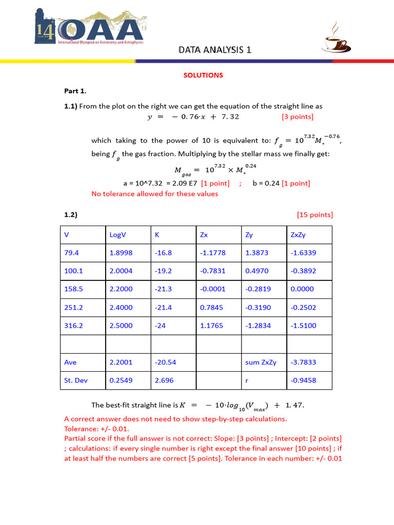 IOAA 2021 Solutions Overview | PDF | Astronomy