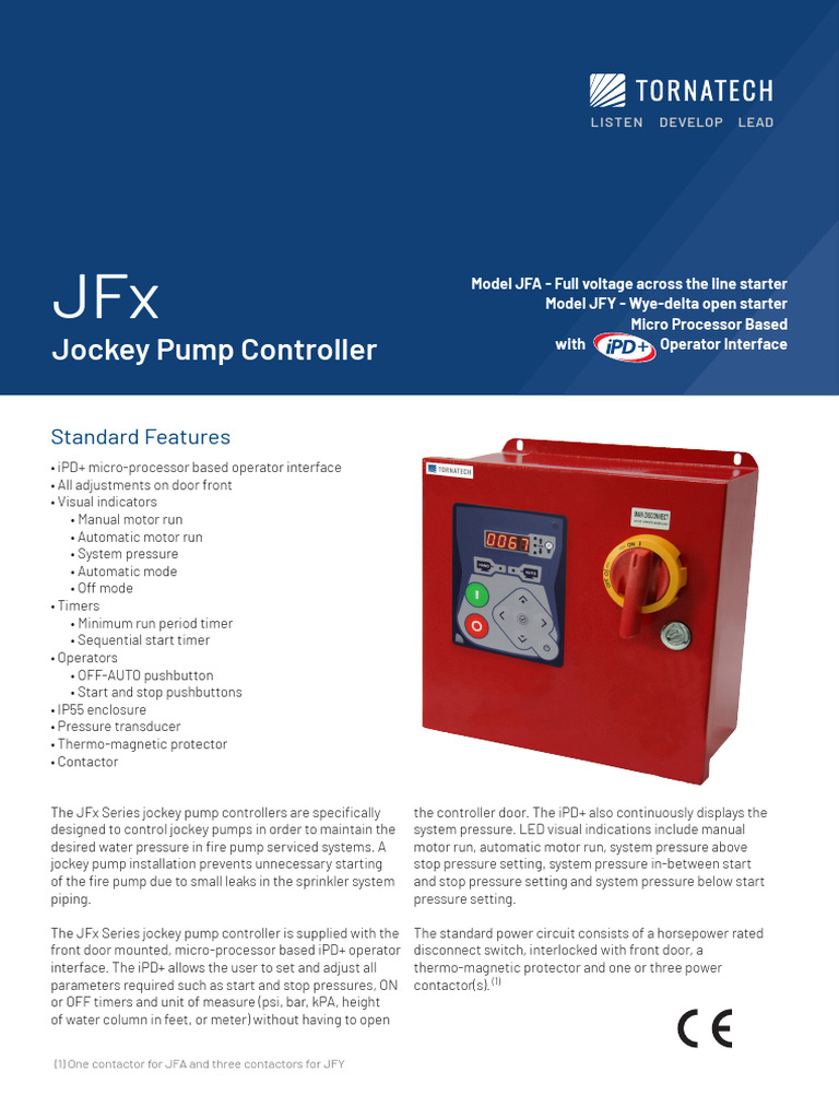 JFx Series Jockey Pump Controller Guide | PDF | Pump | Electrical ...