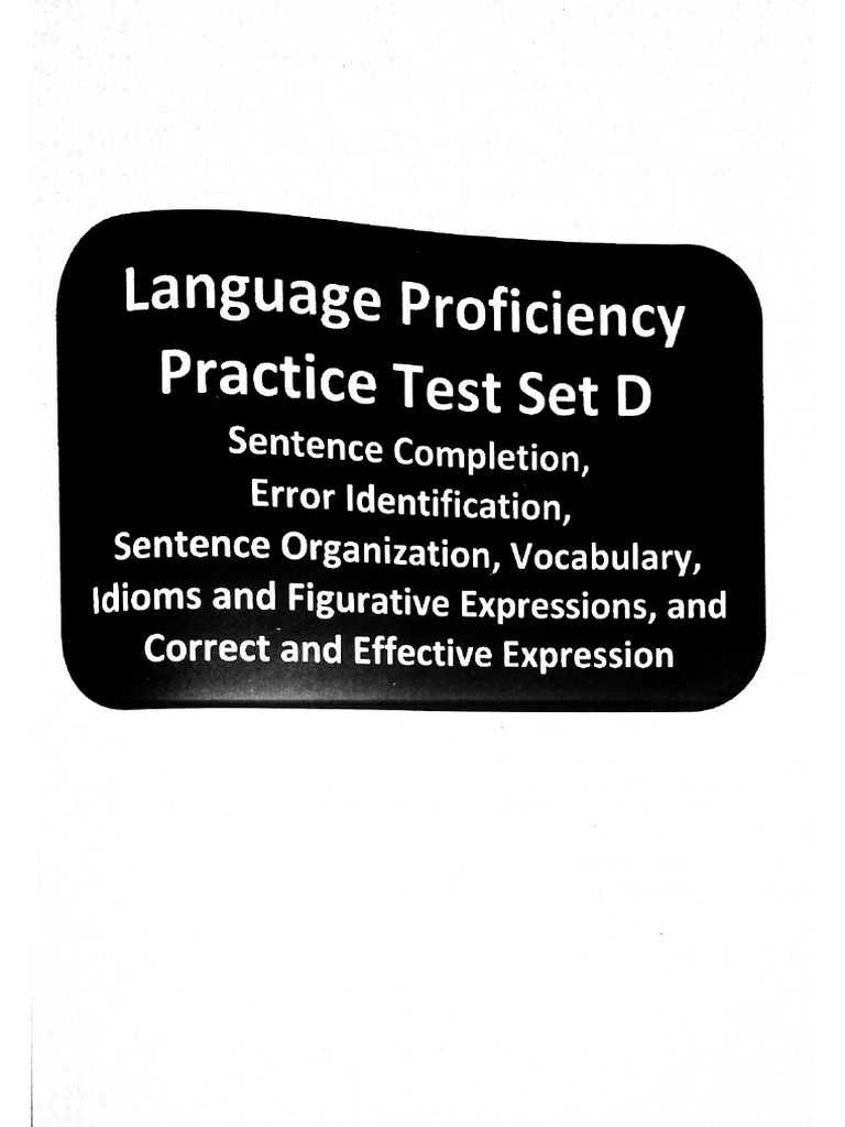 (English) SET D Language Proficiency Practice Test | PDF