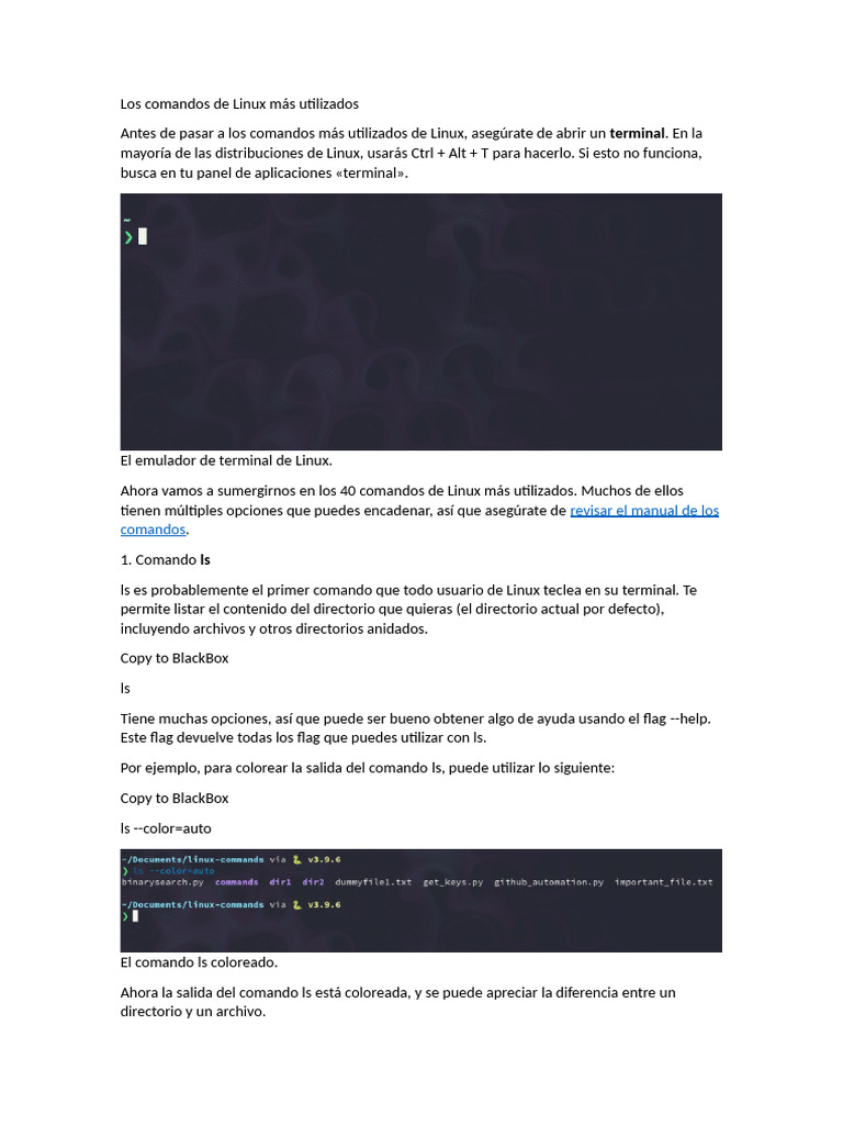 Comandos más usados en Linux | PDF | Archivo de computadora | Contraseña