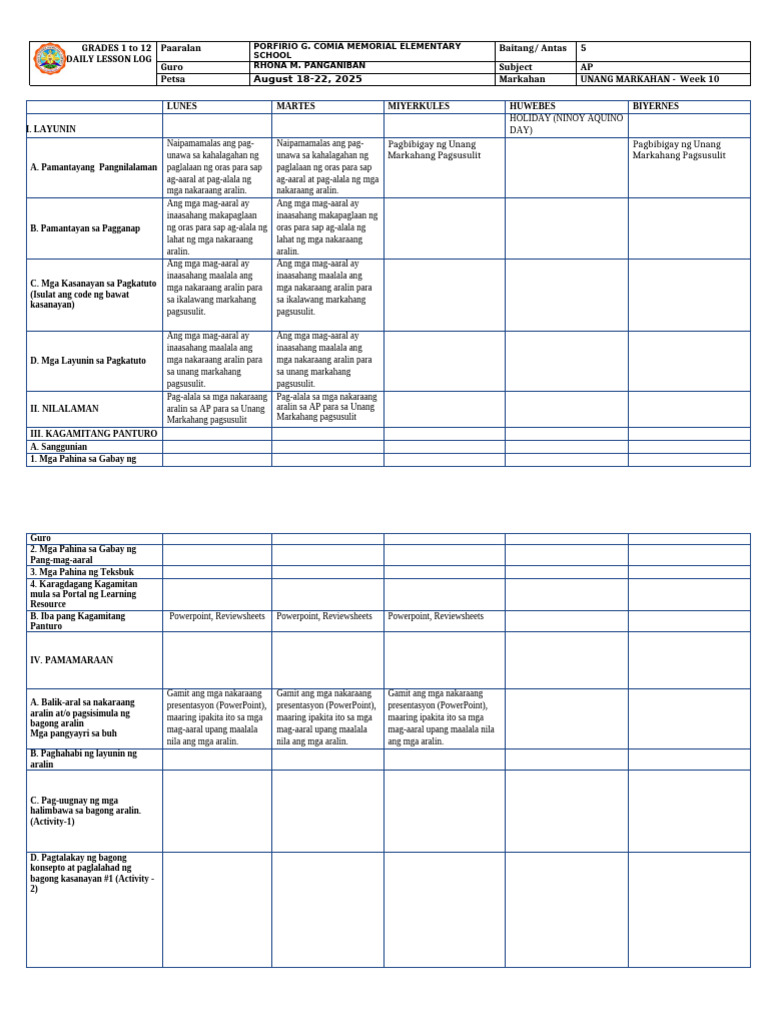 Ap DLL Week 10 | PDF