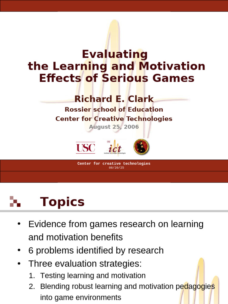 Evaluating Serious Games' Learning Impact | PDF | Self Efficacy ...