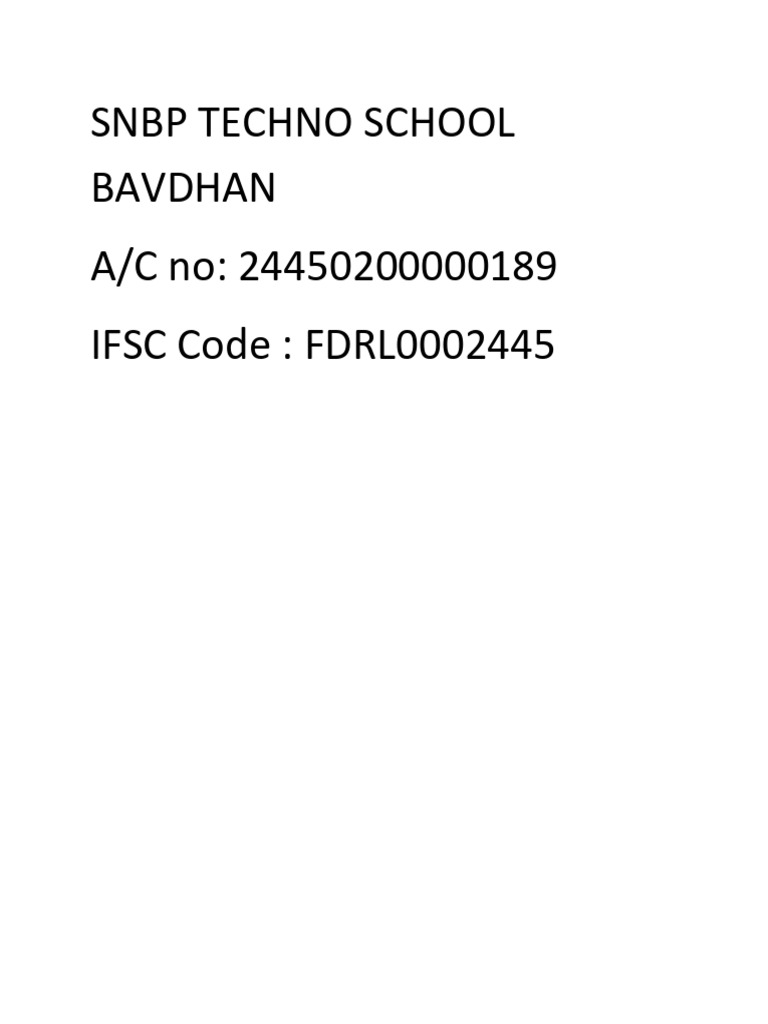 Federal Bank Details & School Scanner | PDF