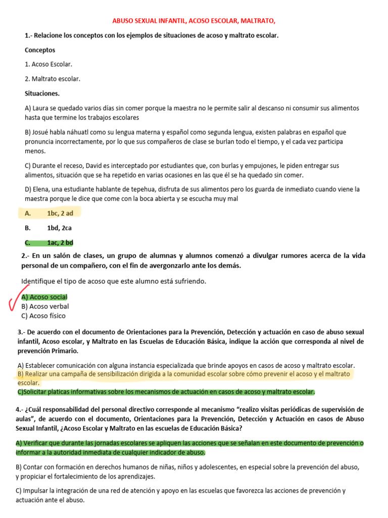 Prevención y Detección de Acoso Escolar | PDF | Abuso infantil ...