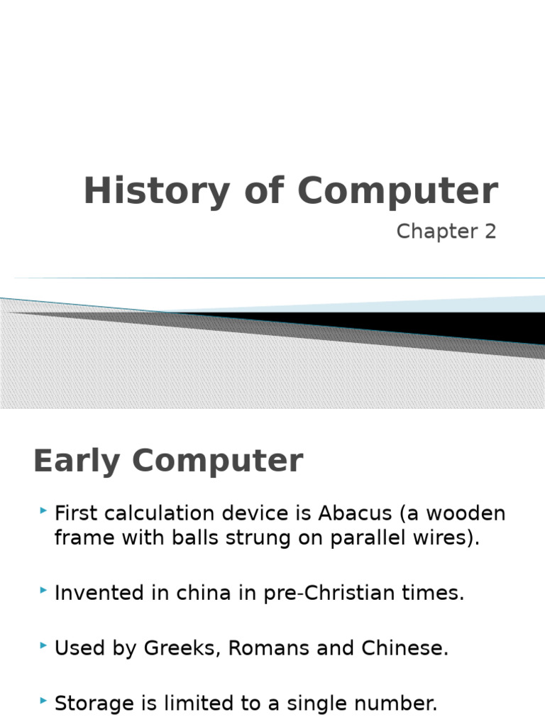 Evolution of Early Computers History | PDF | Central Processing Unit ...