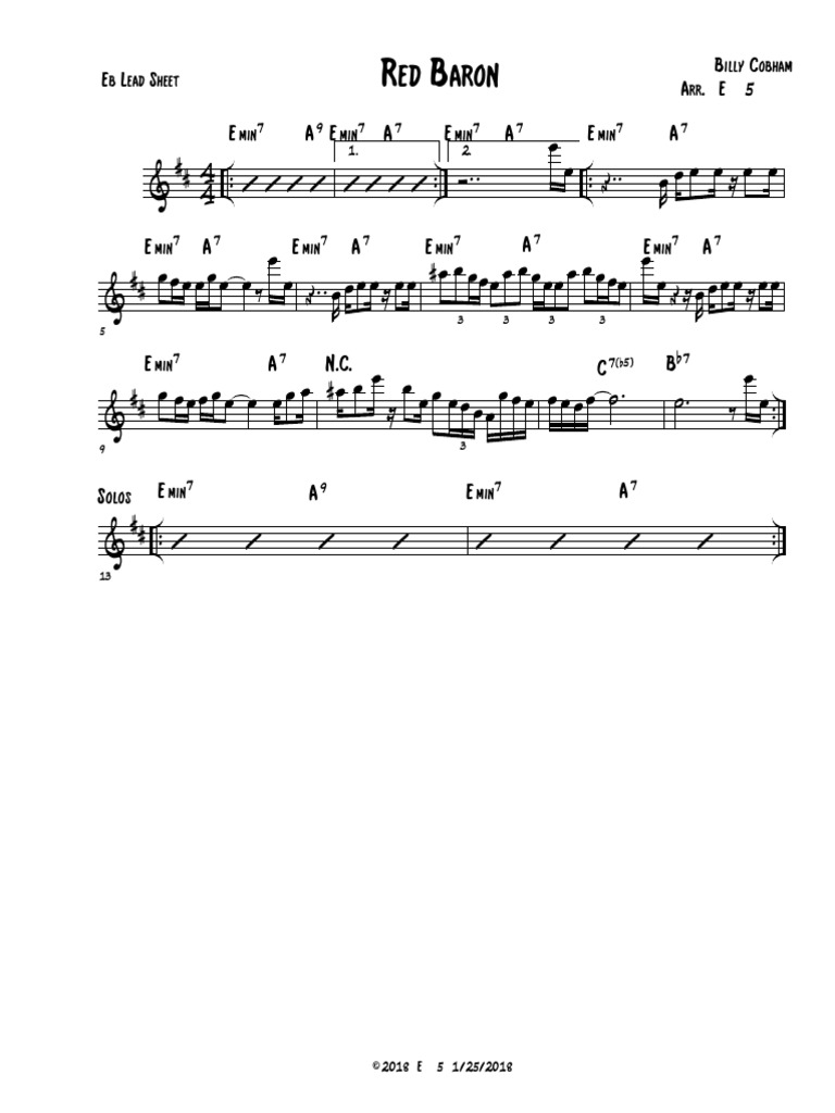 Lead Sheet for 