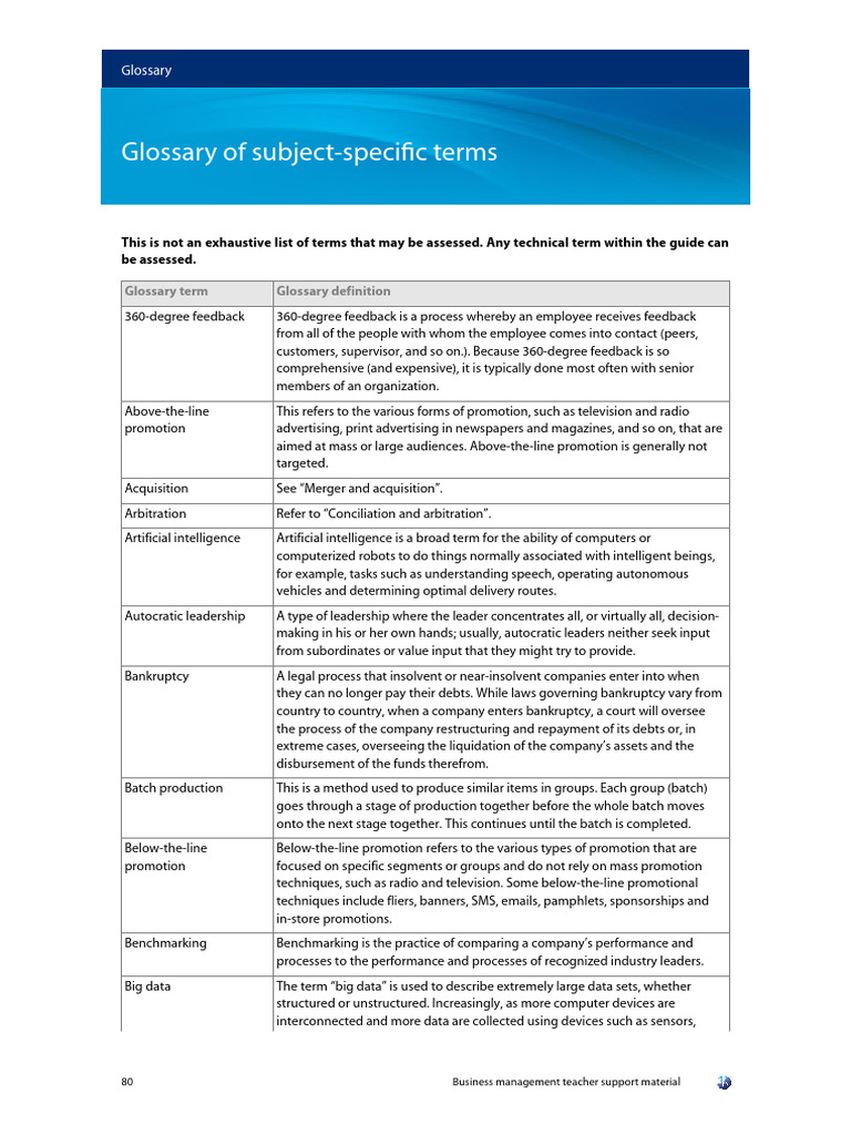 Business Management Glossary Terms | PDF | Franchising | Pricing