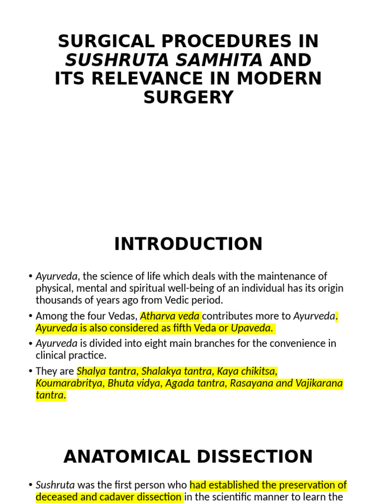 Sushruta's Influence on Modern Surgery | PDF | Ayurveda | Vedas