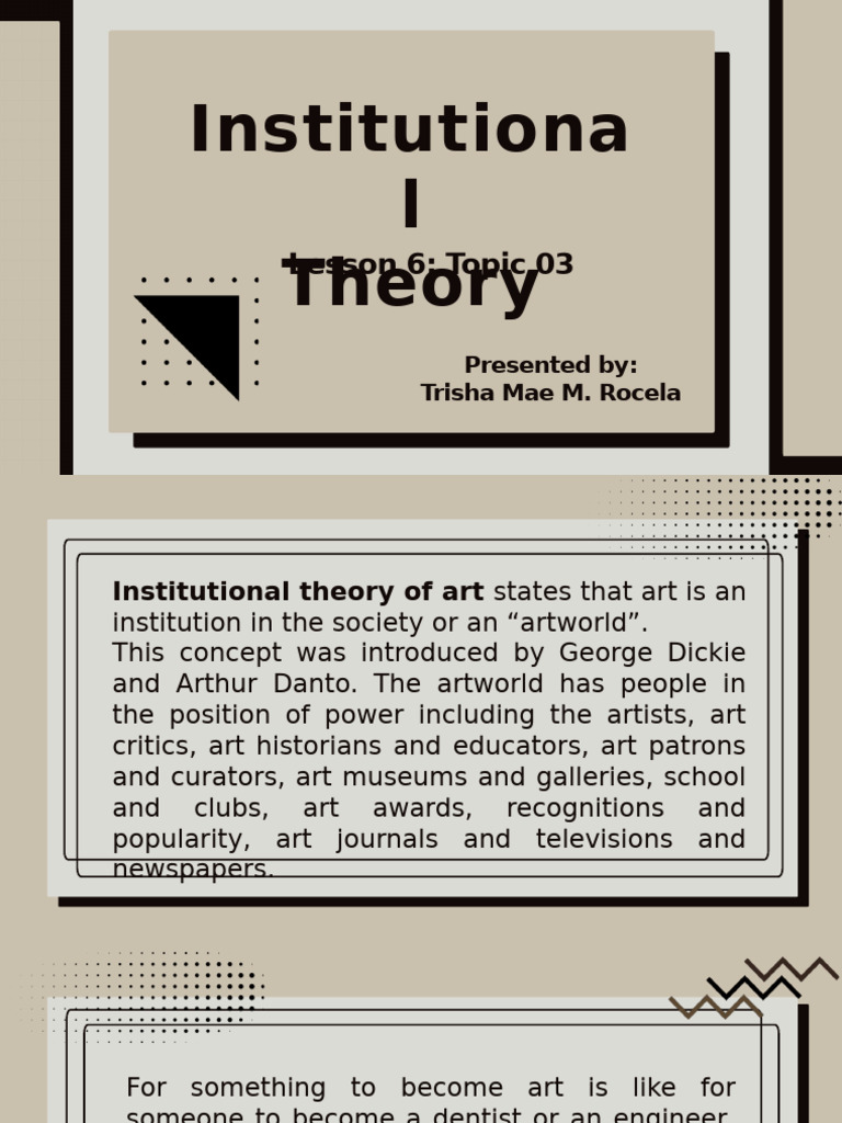 Understanding Institutional Theory in Art | PDF