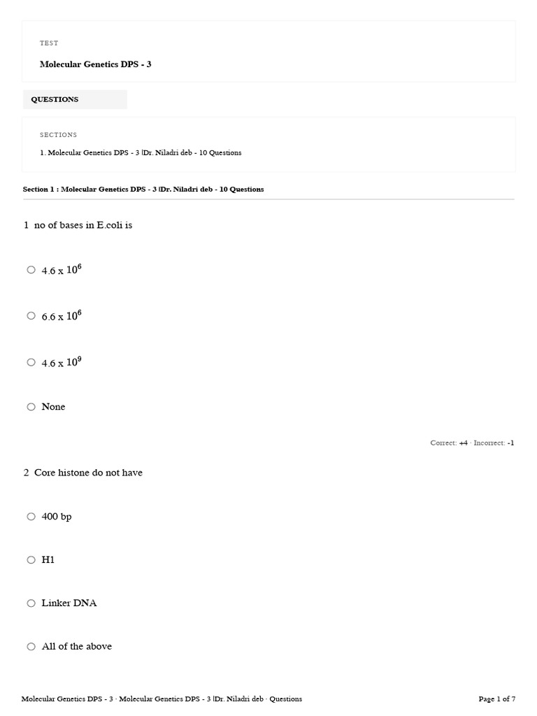 DPS 3 Molecular Genetics | PDF | Base Pair | Genetics