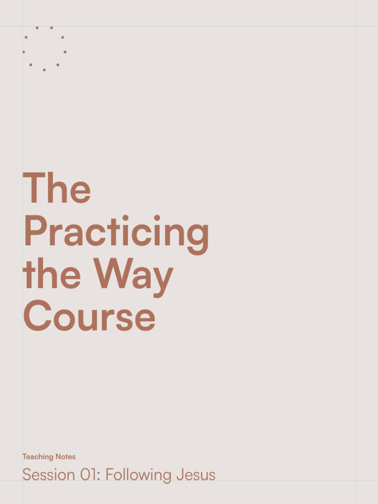 PTW Course Teaching Notes 01 | PDF | Disciple (Christianity) | Jesus