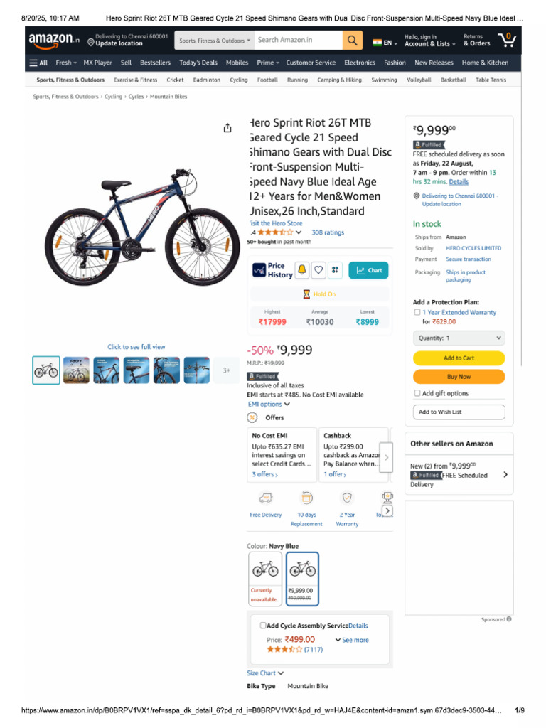 Hero Sprint Riot 26T MTB Overview | PDF