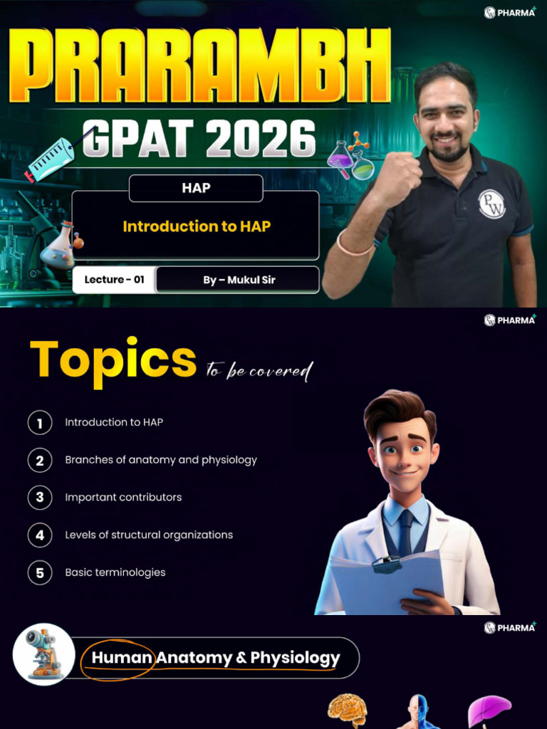 HAP 01 - Class Notes - Prarambh - GPAT 2026 | PDF