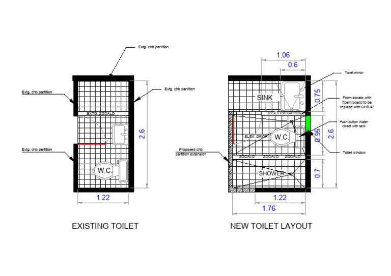 New Toilet Layout and Partition Plan | PDF | Bathroom | Home & Garden