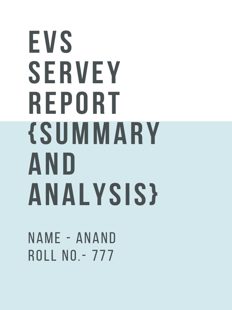 Evs Survey | PDF