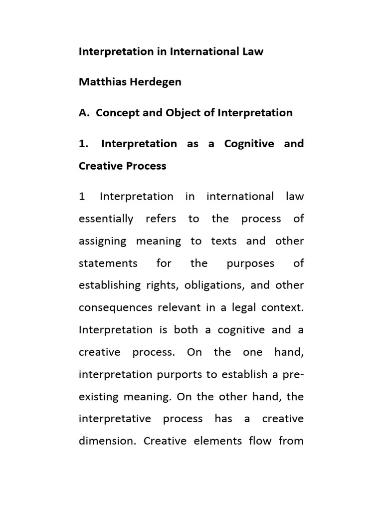 Understanding Interpretation in International Law | PDF | Treaty ...