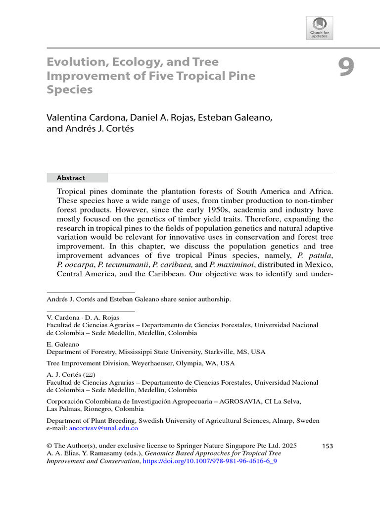 Evolution, Ecology, and Tree improvement-CardonaV | PDF | Pine ...