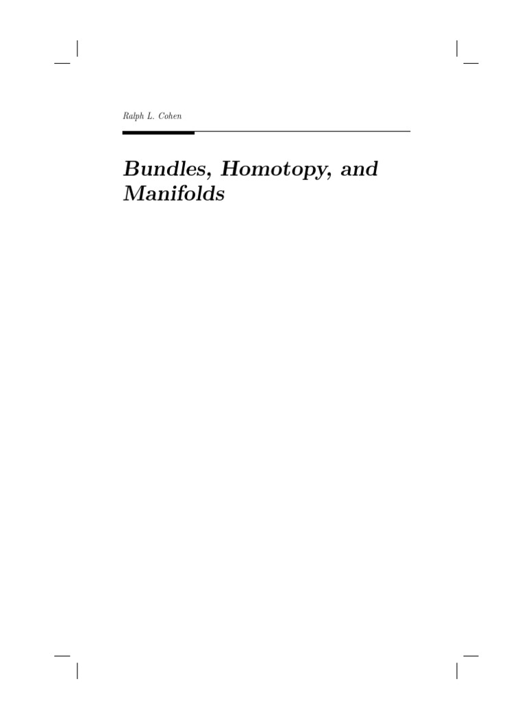 Differential Topology: Bundles & Manifolds | PDF | Topology | Manifold