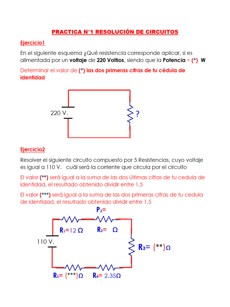 PRACTICA Individual N1 Circuitos | PDF