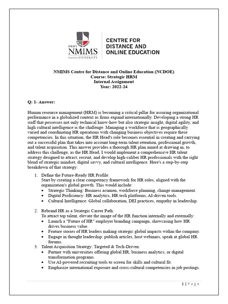 Strategic HRM | PDF | Performance Appraisal | Human Resource Management