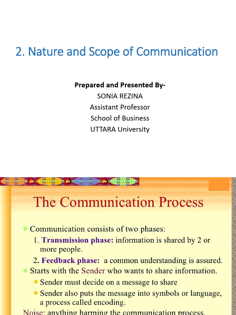 Nature and Scope of Communication | PDF