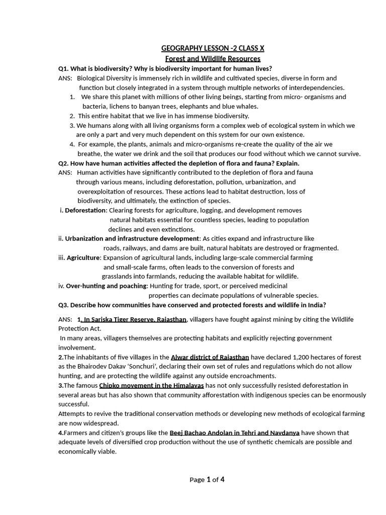 Biodiversity and Conservation in India | PDF | Biodiversity | Habitat ...