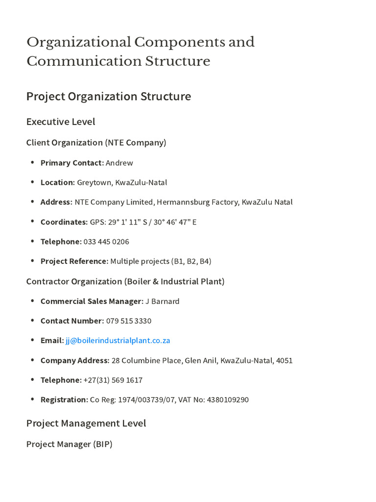 Project Organization and Communication Structure | PDF | Communication ...