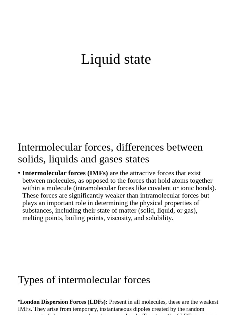 Understanding Liquid State Properties | PDF | Liquid Crystal ...