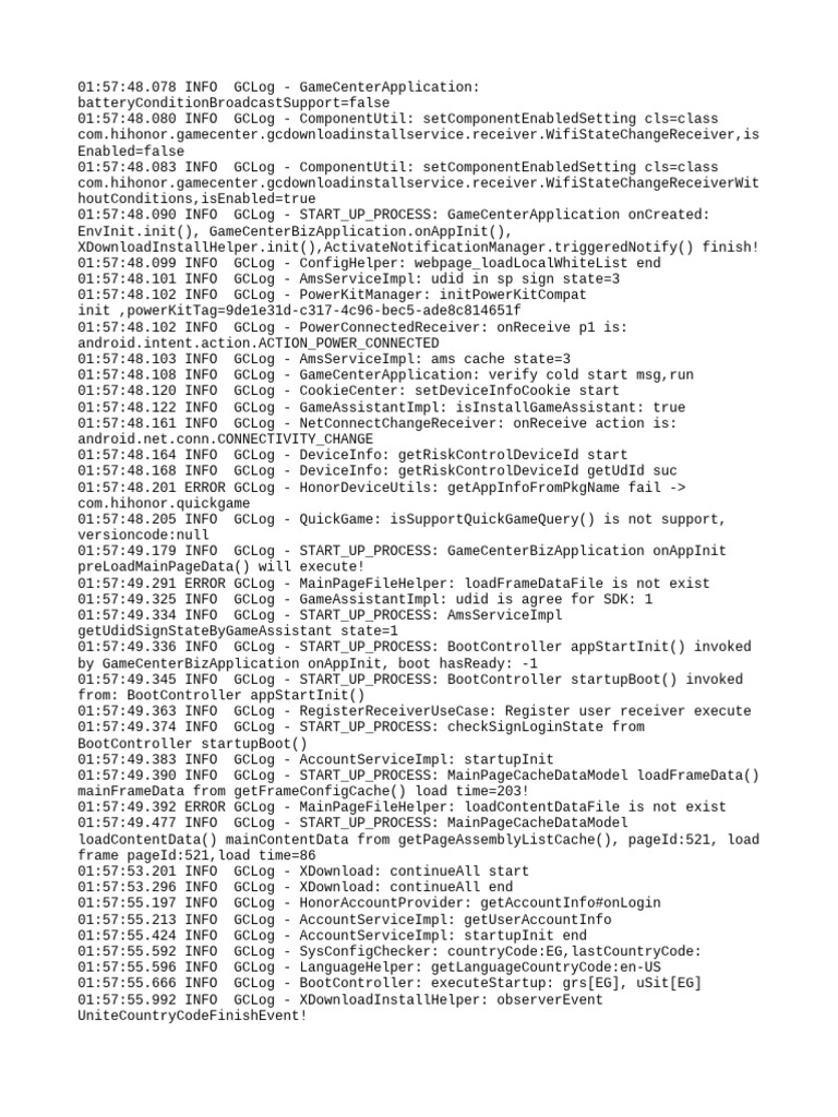 GameCenter Application Startup Log | PDF | Communications Protocols ...