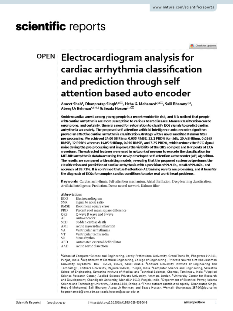 ECG Arrhythmia Classification with AI | PDF | Electrocardiography ...