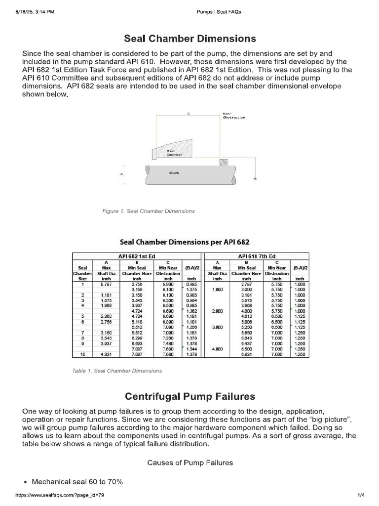 Seal Chamber Dimensions and Estimating The Pressure in Pump Seal ...