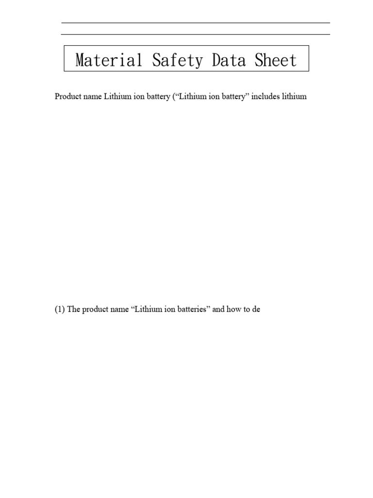 Lenovo Lithium Ion Battery MSDS | PDF | Lithium Ion Battery ...