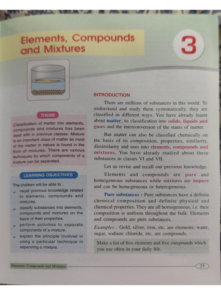 Elements, Compounds and Mixtures | PDF