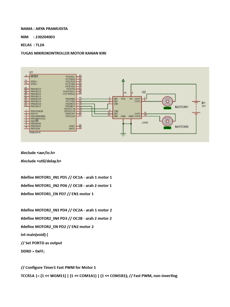 Microcontroller Motor Control Code | PDF