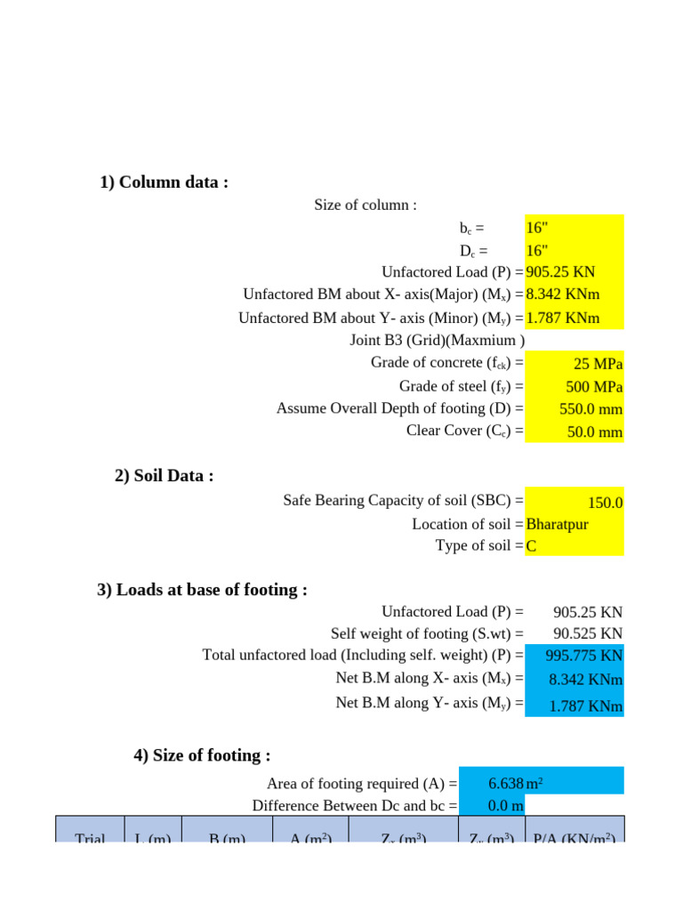 Footing Design and Analysis Report | PDF | Bending | Beam (Structure)