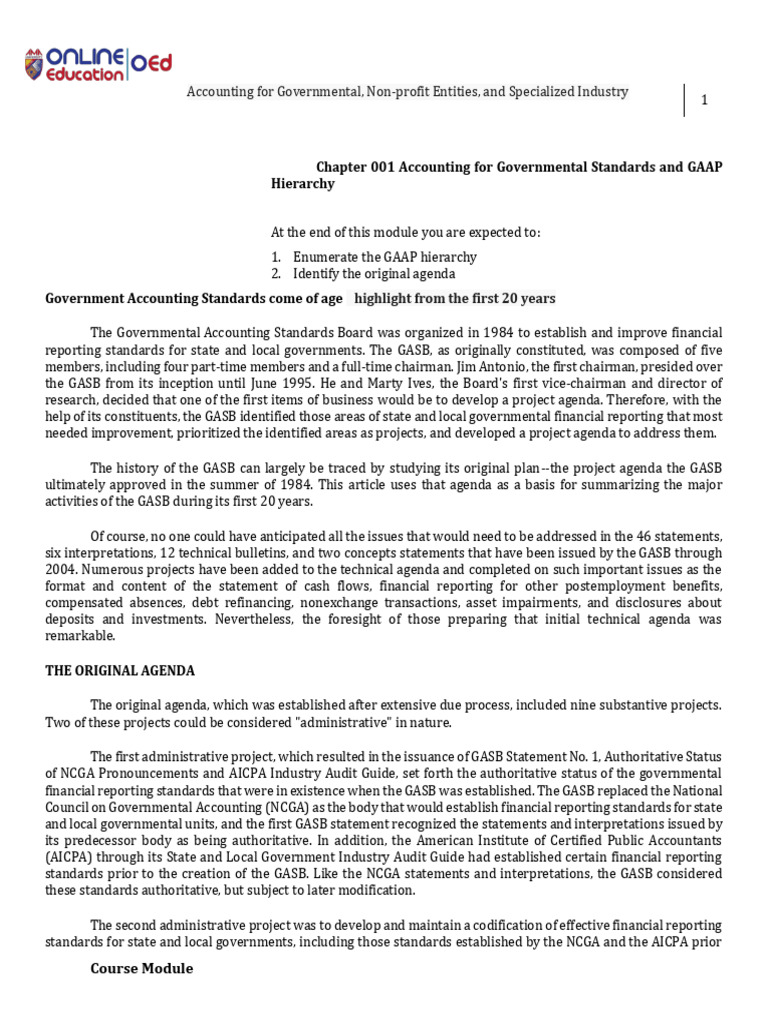 Government Accounting Standards Overview | PDF | Generally Accepted ...