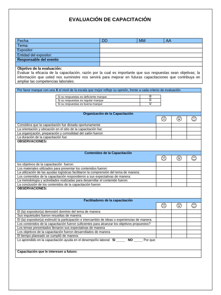 Evaluación de Eficacia de Capacitación | PDF | Cognición | Aprendizaje