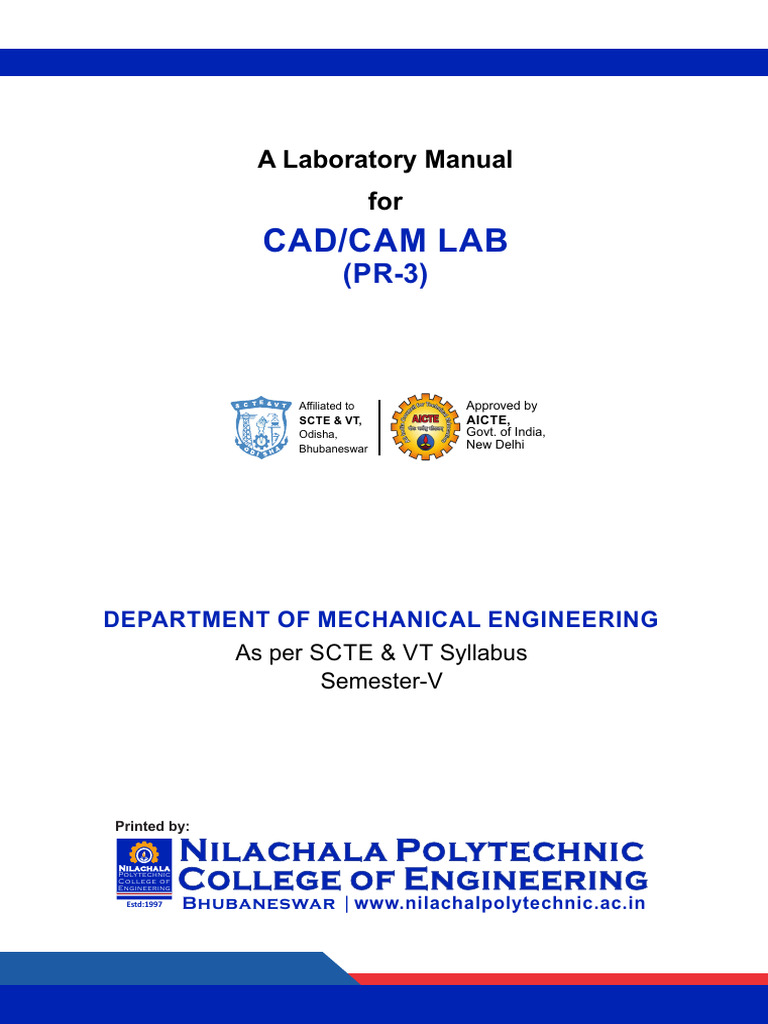 CAD/CAM Lab Manual for Mechanical Engineering | PDF