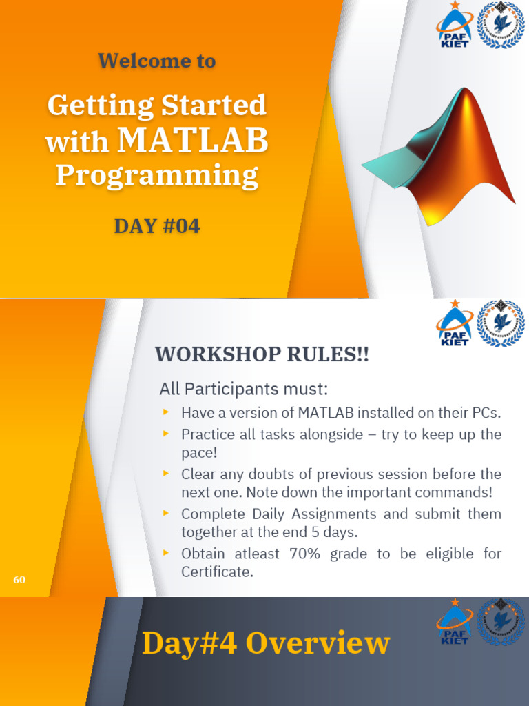 MATLAB Programming Workshop Day 4 | PDF | Control Flow | Matlab