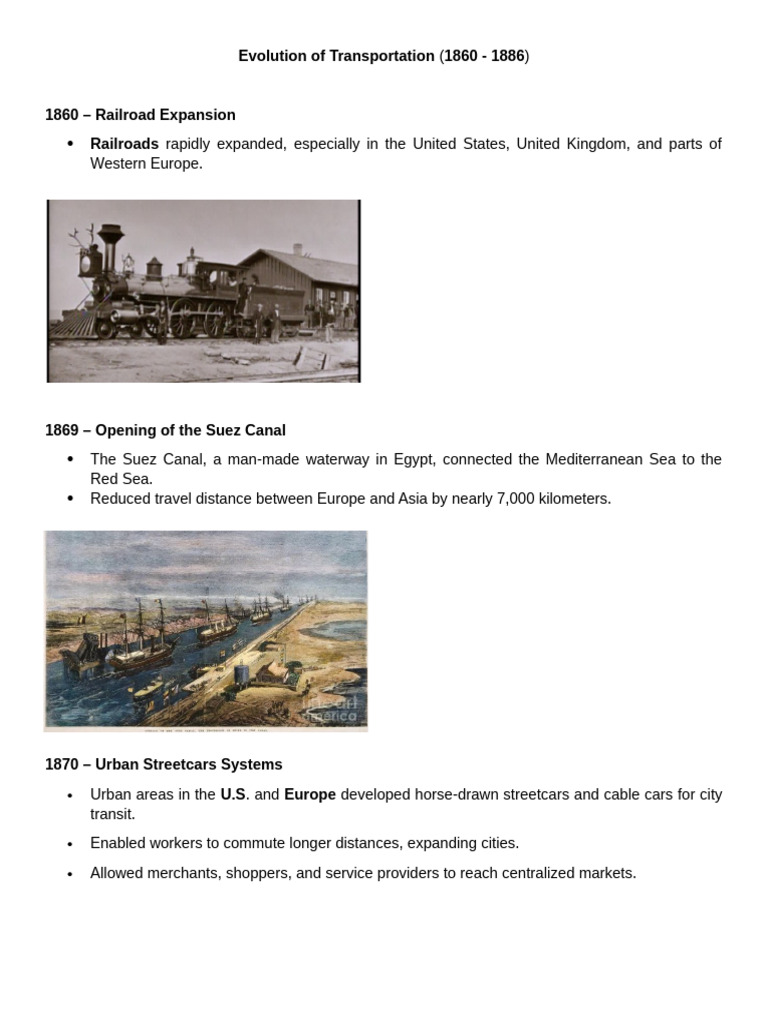 Transportation Innovations in 1860 | PDF