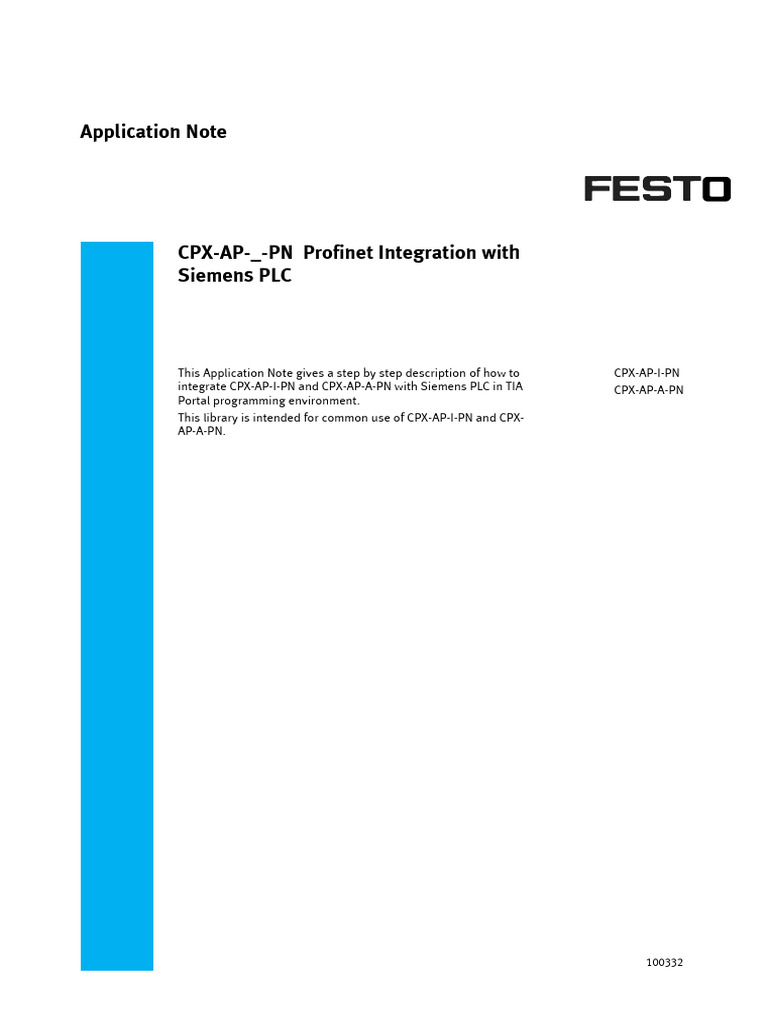 ApplicationNote CPX AP - PN M12 Integration With Siemens PLC V1.40 ...