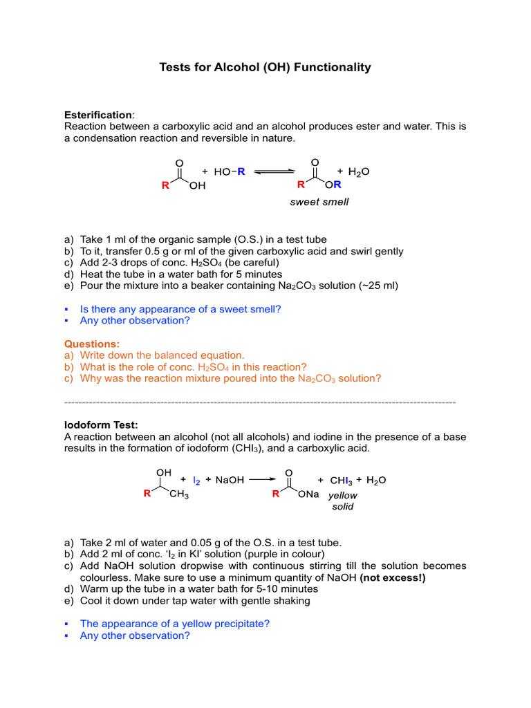 Testing Methods for Alcohols | PDF | Molecules | Chemical Substances