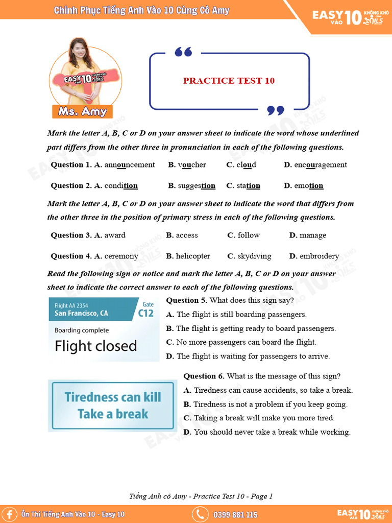 Practice Test 10: English Language Skills | PDF | Facebook | Adolescence